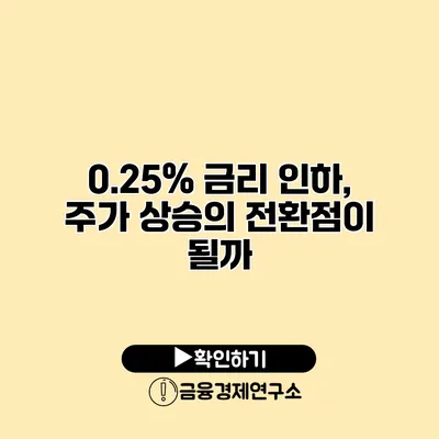 0.25% 금리 인하, 주가 상승의 전환점이 될까?