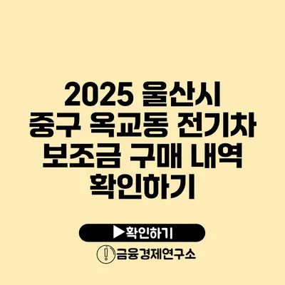 2025 울산시 중구 옥교동 전기차 보조금 구매 내역 확인하기