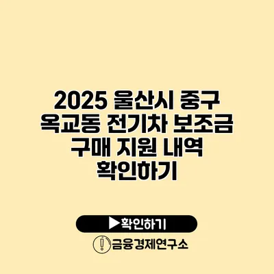 2025 울산시 중구 옥교동 전기차 보조금 구매 지원 내역 확인하기