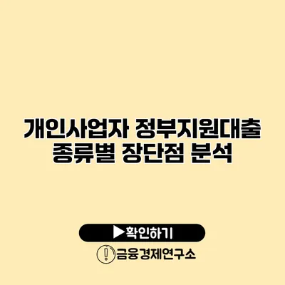 개인사업자 정부지원대출 종류별 장단점 분석