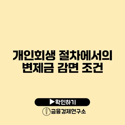 개인회생 절차에서의 변제금 감면 조건