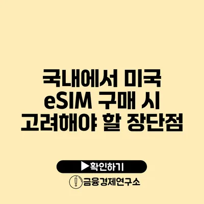 국내에서 미국 eSIM 구매 시 고려해야 할 장단점