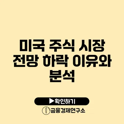 미국 주식 시장 전망 하락 이유와 분석