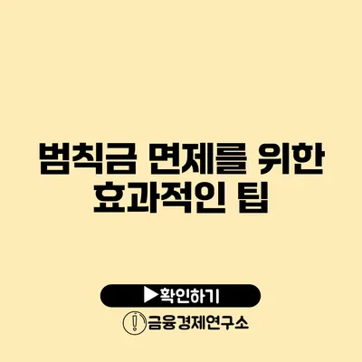 범칙금 면제를 위한 효과적인 팁