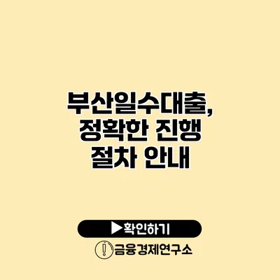 부산일수대출, 정확한 진행 절차 안내