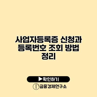 사업자등록증 신청과 등록번호 조회 방법 정리