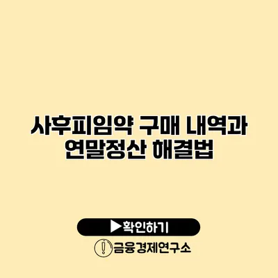 사후피임약 구매 내역과 연말정산 해결법