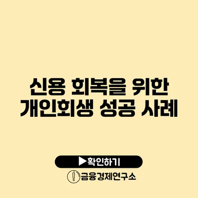 신용 회복을 위한 개인회생 성공 사례