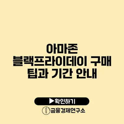 아마존 블랙프라이데이 구매 팁과 기간 안내