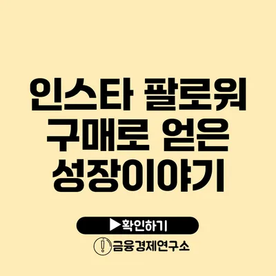 인스타 팔로워 구매로 얻은 성장이야기