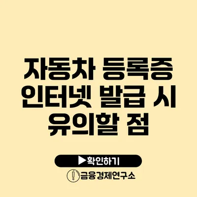 자동차 등록증 인터넷 발급 시 유의할 점