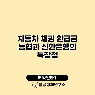 자동차 채권 환급금 농협과 신한은행의 특장점