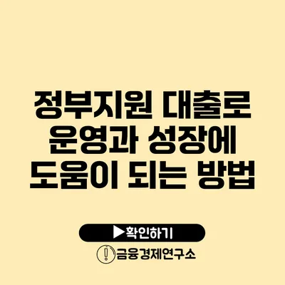 정부지원 대출로 운영과 성장에 도움이 되는 방법