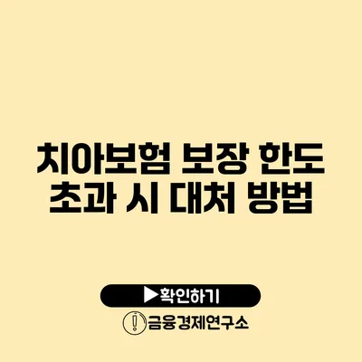 치아보험 보장 한도 초과 시 대처 방법