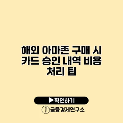 해외 아마존 구매 시 카드 승인 내역 비용 처리 팁