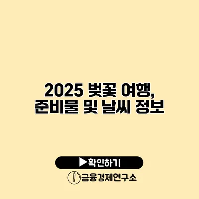 2025 벚꽃 여행, 준비물 및 날씨 정보