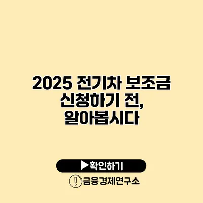 2025 전기차 보조금 신청하기 전, 알아봅시다