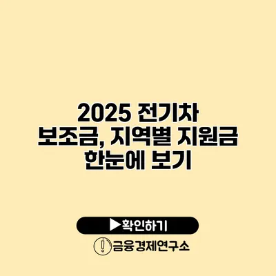 2025 전기차 보조금, 지역별 지원금 한눈에 보기