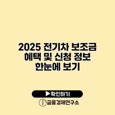 2025 전기차 보조금 혜택 및 신청 정보 한눈에 보기