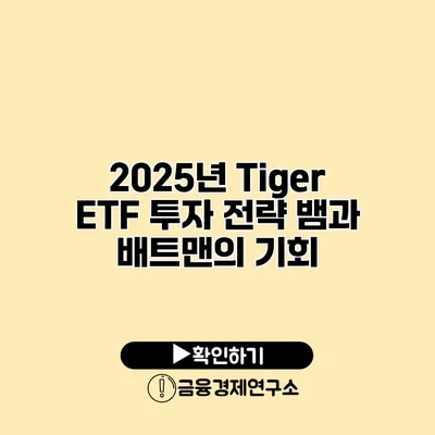 2025년 Tiger ETF 투자 전략 뱀과 배트맨의 기회