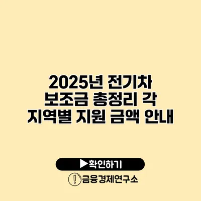 2025년 전기차 보조금 총정리 각 지역별 지원 금액 안내