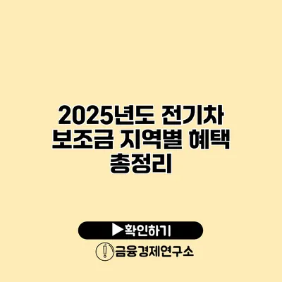 2025년도 전기차 보조금 지역별 혜택 총정리