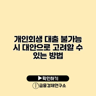 개인회생 대출 불가능 시 대안으로 고려할 수 있는 방법
