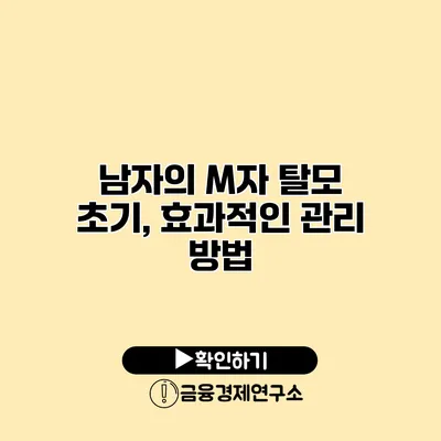 남자의 M자 탈모 초기, 효과적인 관리 방법