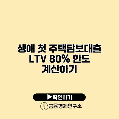 생애 첫 주택담보대출 LTV 80% 한도 계산하기