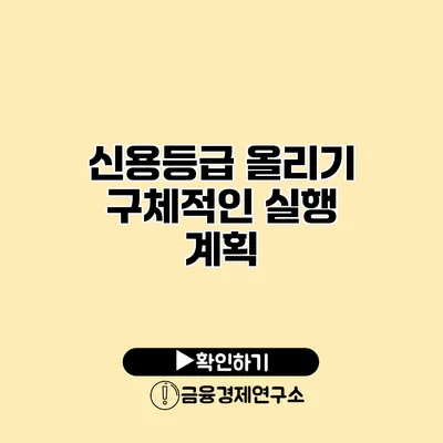 신용등급 올리기 구체적인 실행 계획