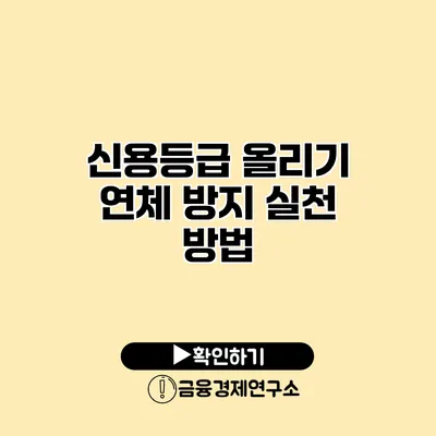 신용등급 올리기 연체 방지 실천 방법