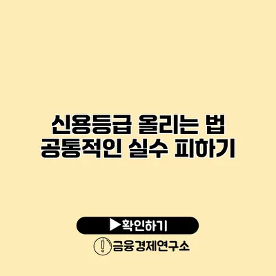 신용등급 올리는 법 공통적인 실수 피하기