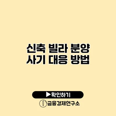 신축 빌라 분양 사기 대응 방법