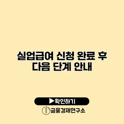실업급여 신청 완료 후 다음 단계 안내
