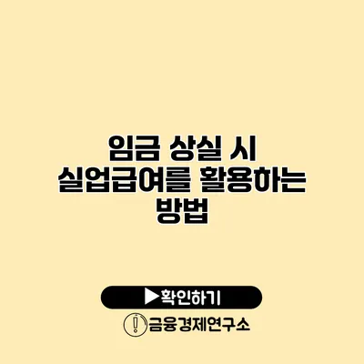 임금 상실 시 실업급여를 활용하는 방법