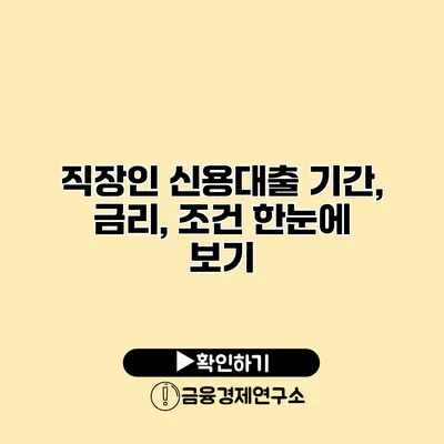 직장인 신용대출 기간, 금리, 조건 한눈에 보기