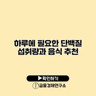 하루에 필요한 단백질 섭취량과 음식 추천