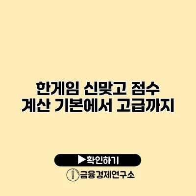 한게임 신맞고 점수 계산 기본에서 고급까지