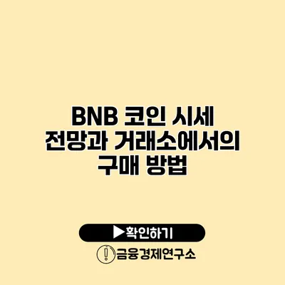 BNB 코인 시세 전망과 거래소에서의 구매 방법
