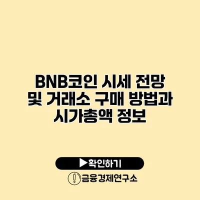 BNB코인 시세 전망 및 거래소 구매 방법과 시가총액 정보