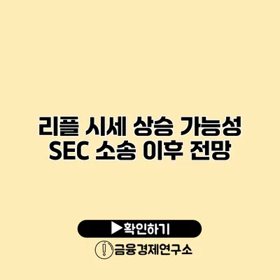 리플 시세 상승 가능성 SEC 소송 이후 전망