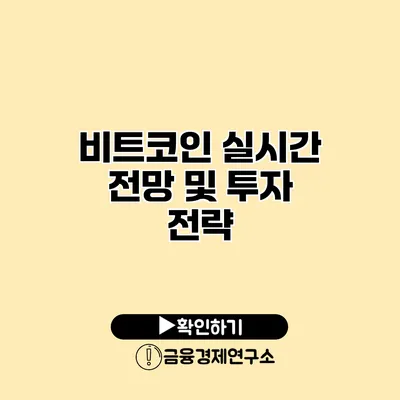 비트코인 실시간 전망 및 투자 전략